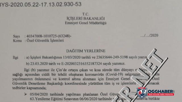 87.Temel ve 63.Yenileme Eğitim Sınavları İle İlgili Resmi Yazı Haberimizde
