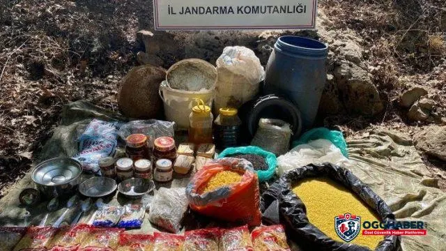 Adıyaman'da terör örgütüne ait yaşam malzemesi bulundu