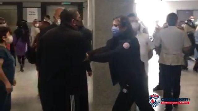 Emekli Polis Memurundan Bayan Özel Güvenlik Görevlisine Çirkin Saldırı